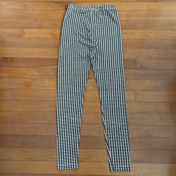 NEW Bryn Walker Size XXS Houndstooth Printed Leggings Black White USA Made - Picture 3 of 7